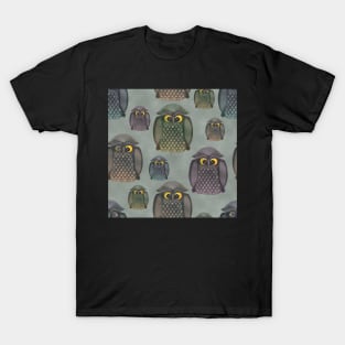 Cute owls watercolor print. Fanny kids illustration T-Shirt